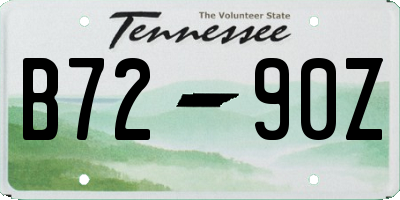 TN license plate B7290Z