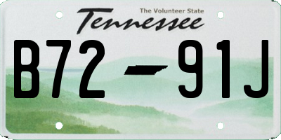 TN license plate B7291J