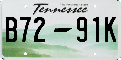 TN license plate B7291K