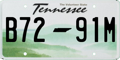 TN license plate B7291M