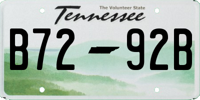 TN license plate B7292B
