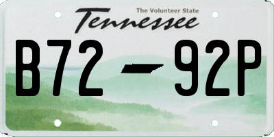 TN license plate B7292P