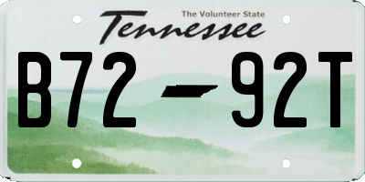 TN license plate B7292T