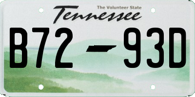 TN license plate B7293D