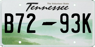 TN license plate B7293K