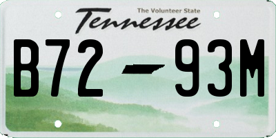 TN license plate B7293M