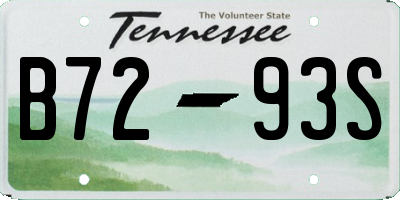 TN license plate B7293S