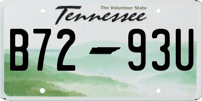 TN license plate B7293U