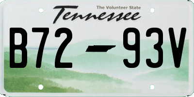 TN license plate B7293V