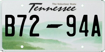 TN license plate B7294A