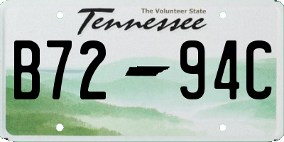 TN license plate B7294C