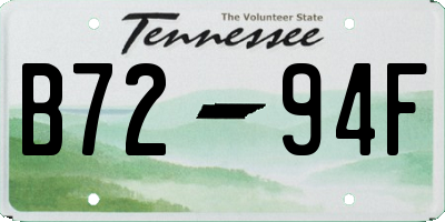 TN license plate B7294F