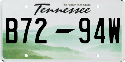 TN license plate B7294W