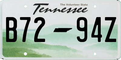 TN license plate B7294Z