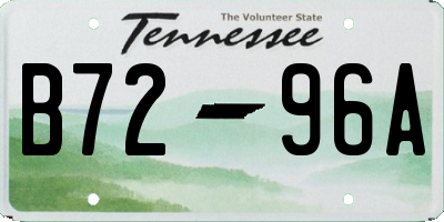 TN license plate B7296A
