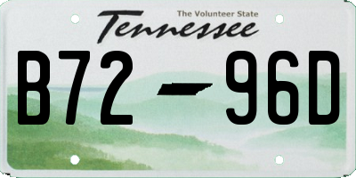 TN license plate B7296D