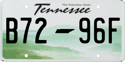 TN license plate B7296F