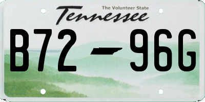 TN license plate B7296G
