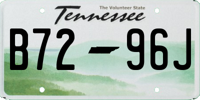 TN license plate B7296J