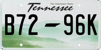 TN license plate B7296K