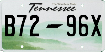 TN license plate B7296X