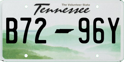 TN license plate B7296Y