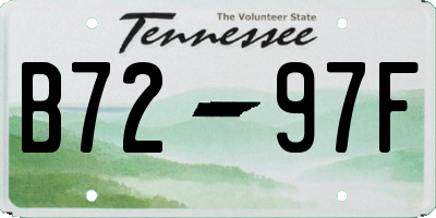 TN license plate B7297F
