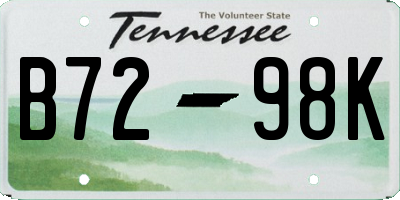 TN license plate B7298K