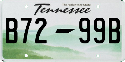 TN license plate B7299B