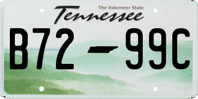 TN license plate B7299C