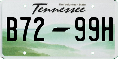 TN license plate B7299H