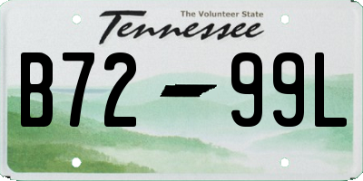 TN license plate B7299L