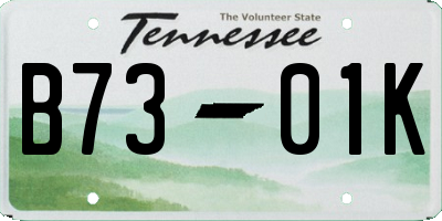 TN license plate B7301K