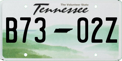 TN license plate B7302Z