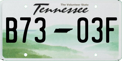 TN license plate B7303F