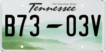 TN license plate B7303V