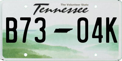 TN license plate B7304K