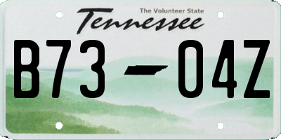 TN license plate B7304Z