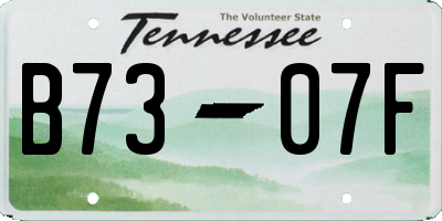 TN license plate B7307F