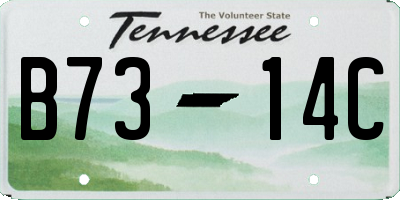 TN license plate B7314C