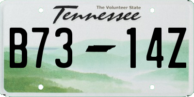 TN license plate B7314Z