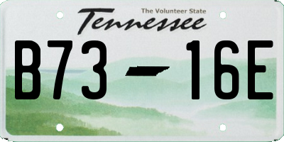TN license plate B7316E