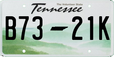 TN license plate B7321K