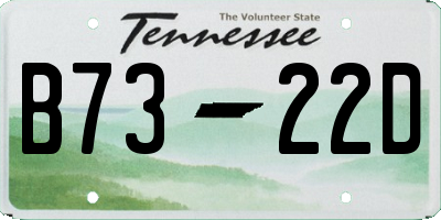 TN license plate B7322D