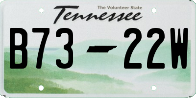 TN license plate B7322W