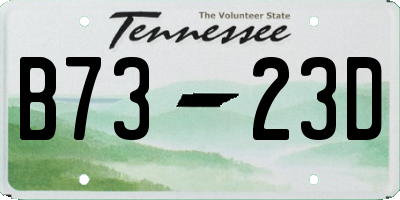 TN license plate B7323D