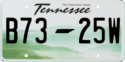TN license plate B7325W