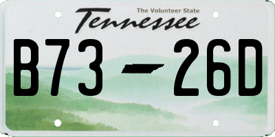 TN license plate B7326D