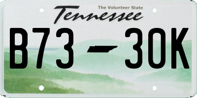 TN license plate B7330K