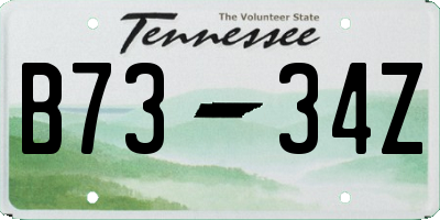 TN license plate B7334Z